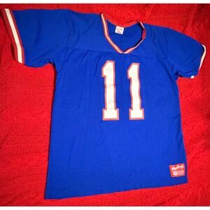 VTG  Rawlings NFL Jersey Blue Mesh Number 11 Mens Large Made in USA Sportswear